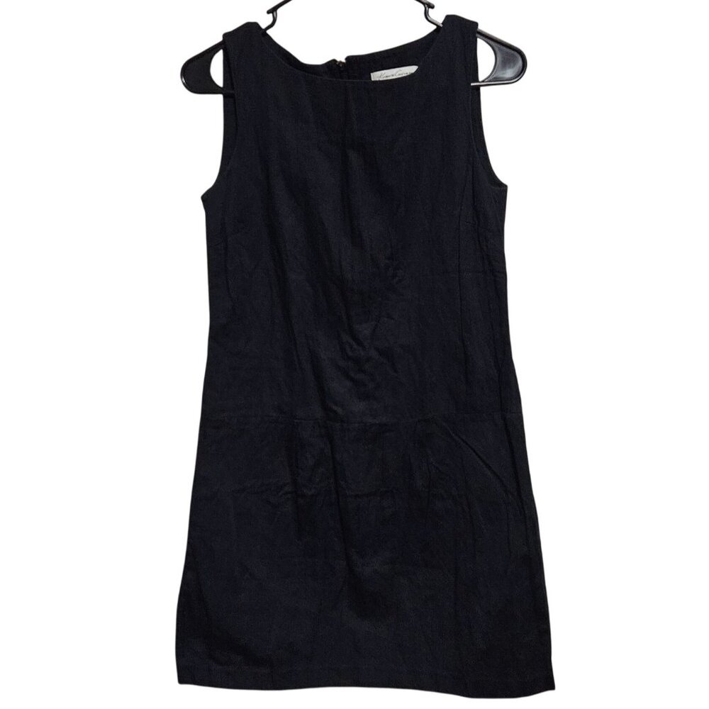 Kenneth Cole Sheath Dress Womens Size 2 Black Sleeveless Back Zip Slip Evening
